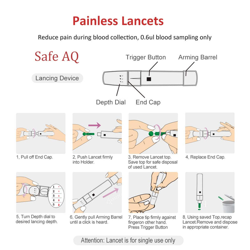 sinocare Diabete Blood Glucose Test Strips x 50 & Diabetes Lancets x 50, Safe AQ Test Strips, Blood Sugar Test Strips for Safe AQ Smart/Voice Only Aq Test Strips X 50 - NewNest Australia