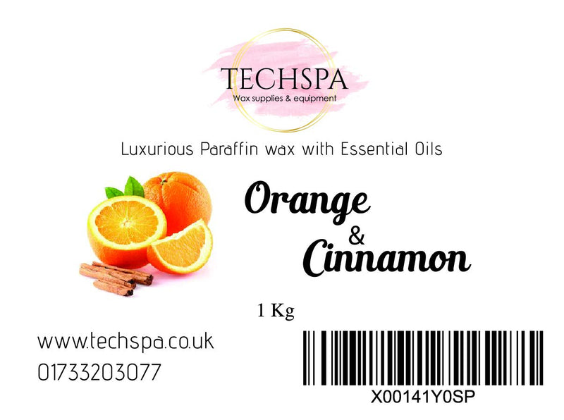 By Techspa Orange and Cinammon Paraffin Wax (1 kilogram - 1000 grams) Made in UK - NewNest Australia