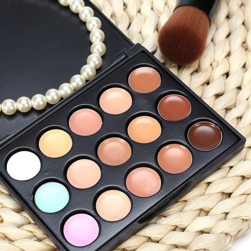 Professional Makeup Concealer, 15 Colors Face Eye Concealer Cream Contour Makeup Palette(#1) #1 - NewNest Australia