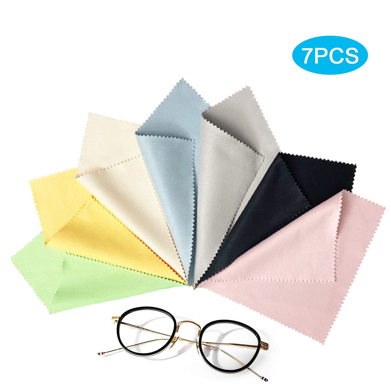 Yoezuo Pack of 7 glasses cleaning cloths, 18 x 15 cm microfiber cloth glasses cleaning cloths microfiber cleaning cloths for glasses, screens, tablets, cell phones, cameras (7 colors) 7 colors - NewNest Australia