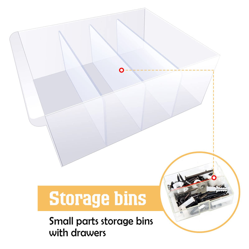 16 Pack 4.25 x 2 Inch Dividers for Plastic Storage Hardware Cabinet Dividers for Storage Bins Bin Dividers Plastic Drawer Dividers Compatible with Craftsman CMST40709 Drawer and 6839PC, 6809PC Drawer - NewNest Australia