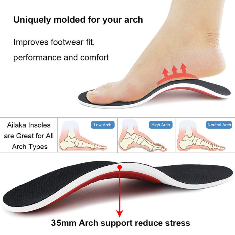 Ailaka High Arch Support Shoe Insoles  Arch Support Cushion Insoles for Men Women, Performance Orthopedic Insoles for Flat Feet, Plantar Fasciitis, Feet Heel Pain Relief - NewNest Australia