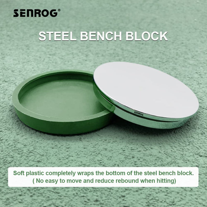 Senrog Metal Bench Block for Jewelry Stamping Making (No Rebound),Size:Dia.:3 Inch (76mm) and Height: 9/16 Inch (14mm),Steel Bench Block Made of Alloy Steel, Mirror Surface and Chrome-Plating - NewNest Australia