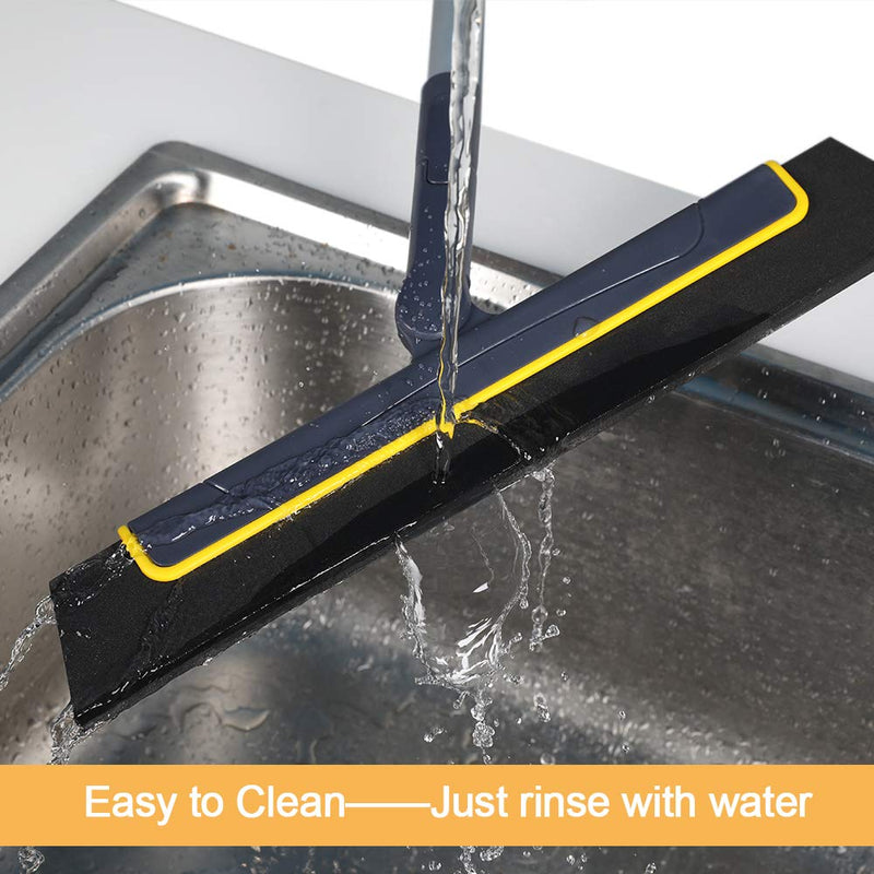 Yocada Floor Squeegee Broom Perfect for Shower Bathroom Kitchen Home Tile Pet Hair Fur Floor Marble Glass Window Water Foam Cleaning Long Adjustable Removable Handle Anti-Static Household 51in Pole 51 Inch (Pack of 1) - NewNest Australia