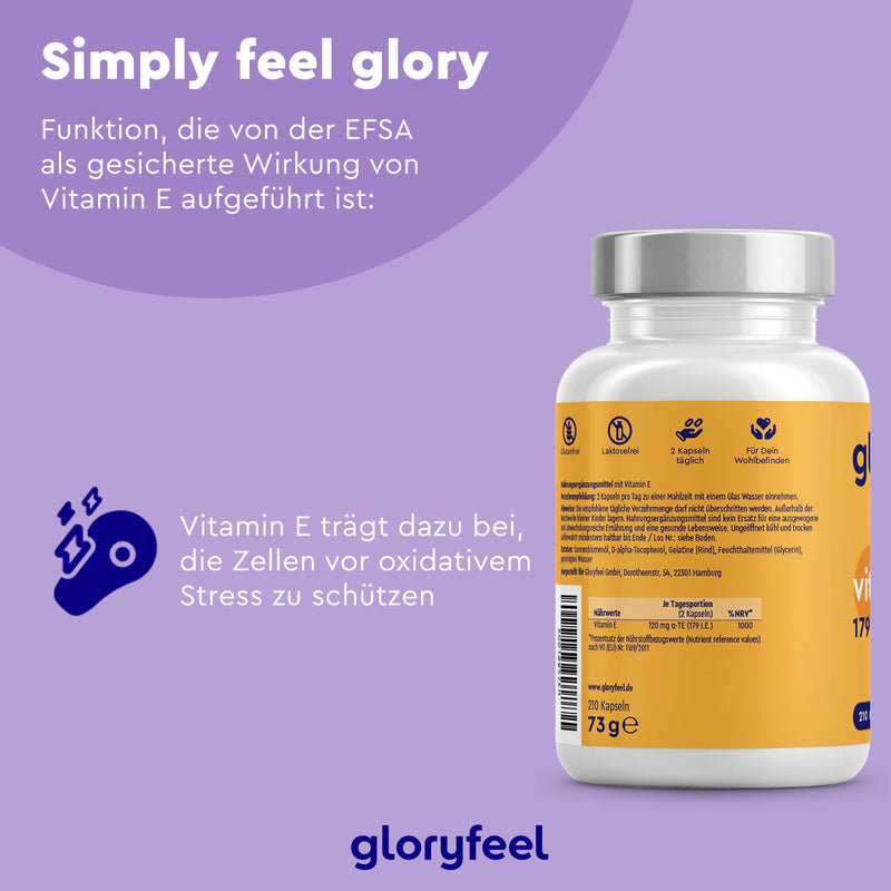Vitamin E capsules - Most stable premium raw material (DL-alpha-tocopheryl acetate) - Bioactive vitamin E 179 IU per capsule - High-quality 210 capsules for 100 days of full supply - Laboratory tested - NewNest Australia