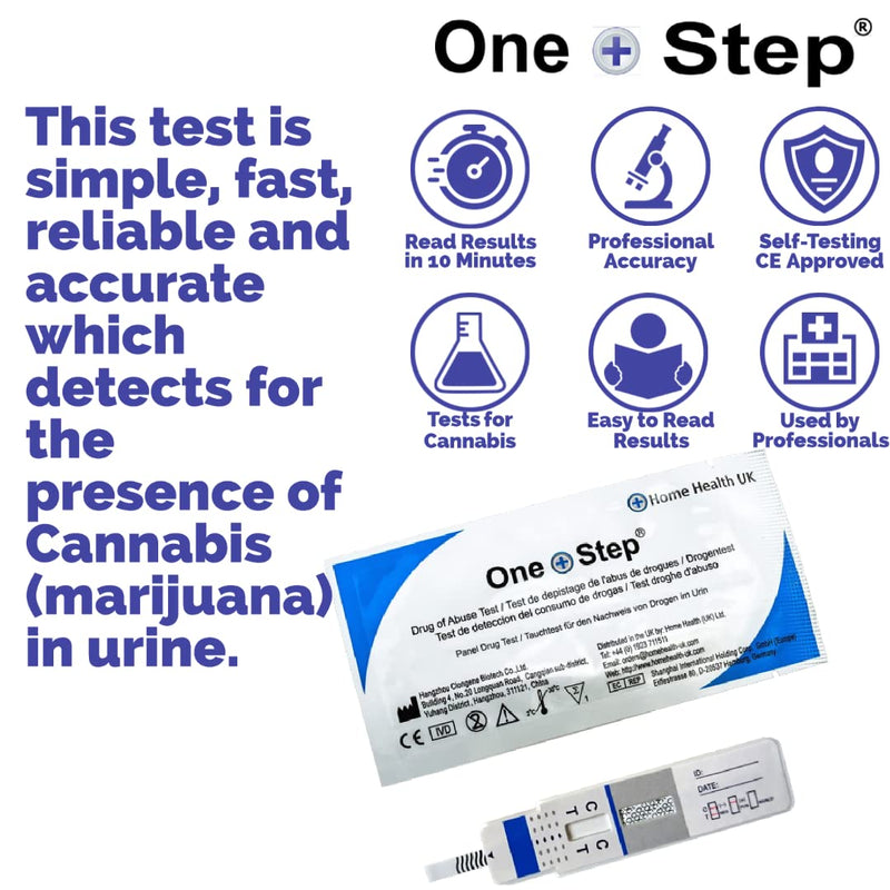 One Step Cannabis Urine Panel Drug Tests, 5 x Rapid Dip Card Testing Kits, 50ng/mL Cut-Off, Detects Marijuana, Hashish, THC, Ideal for Parents, Schools, Hospitals, Workplace - NewNest Australia