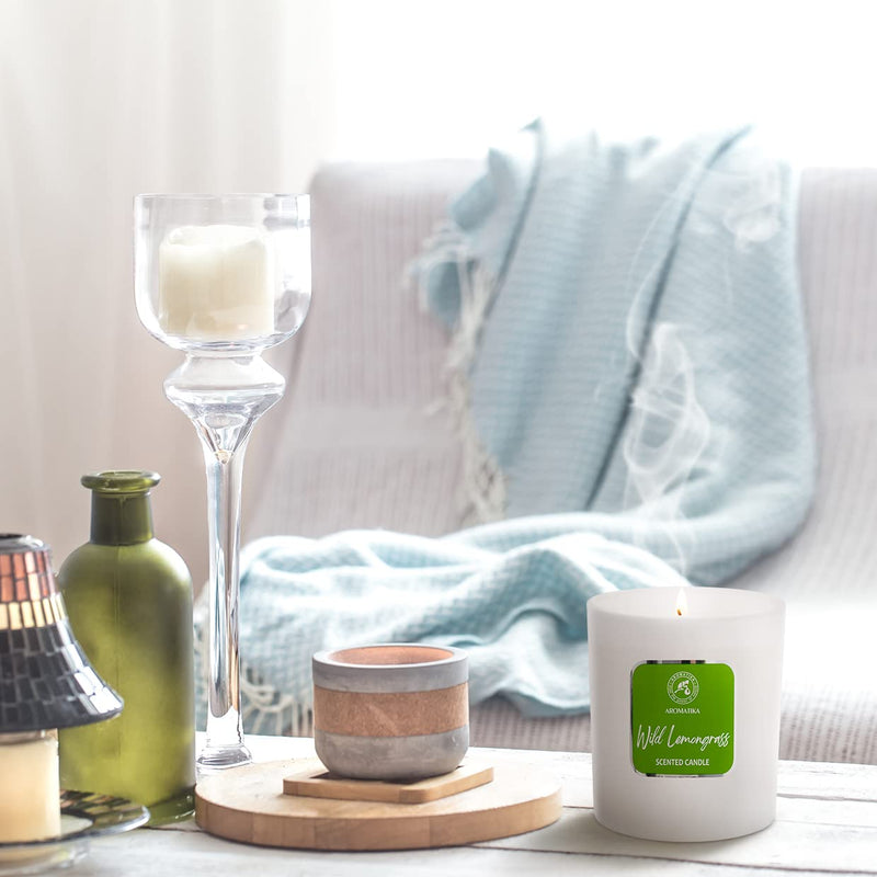 Aroma Candle Lemongrass - Aromatherapy Soy Wax Candles With Lemongrass Oil - Vegan Soy Wax With Essential Oils - Candle Gift - Scented Candle In Glass - Up To 45 Hours Burning Time - NewNest Australia