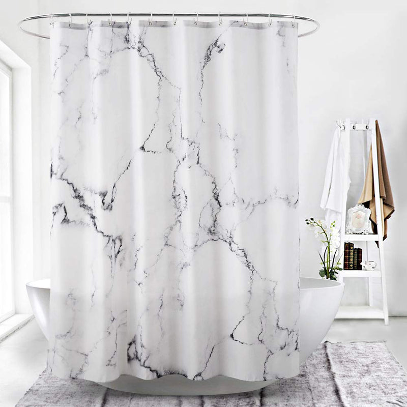 YOSTEV Marble Bathroom Shower Curtain,Grey and White Fabric Shower Curtain with Hooks,Unique 3D Printing,Decorative Bathroom Accessories,Water Proof,Reinforced Metal Grommets,Standard 72x72 Inches Standard(72x72") Grey Marble - NewNest Australia