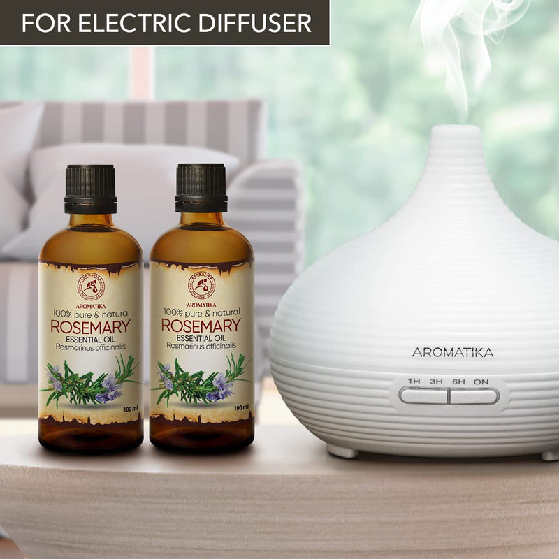 Rosemary Oil 2 X 100 Ml - Rosmarinus Officinalis - Spain - 100% Natural Pure Essential Rosemary Oil - Pure & Natural Rosemary - Good For Aromatherapy - Fragrance Diffuser - Oil Burner - NewNest Australia