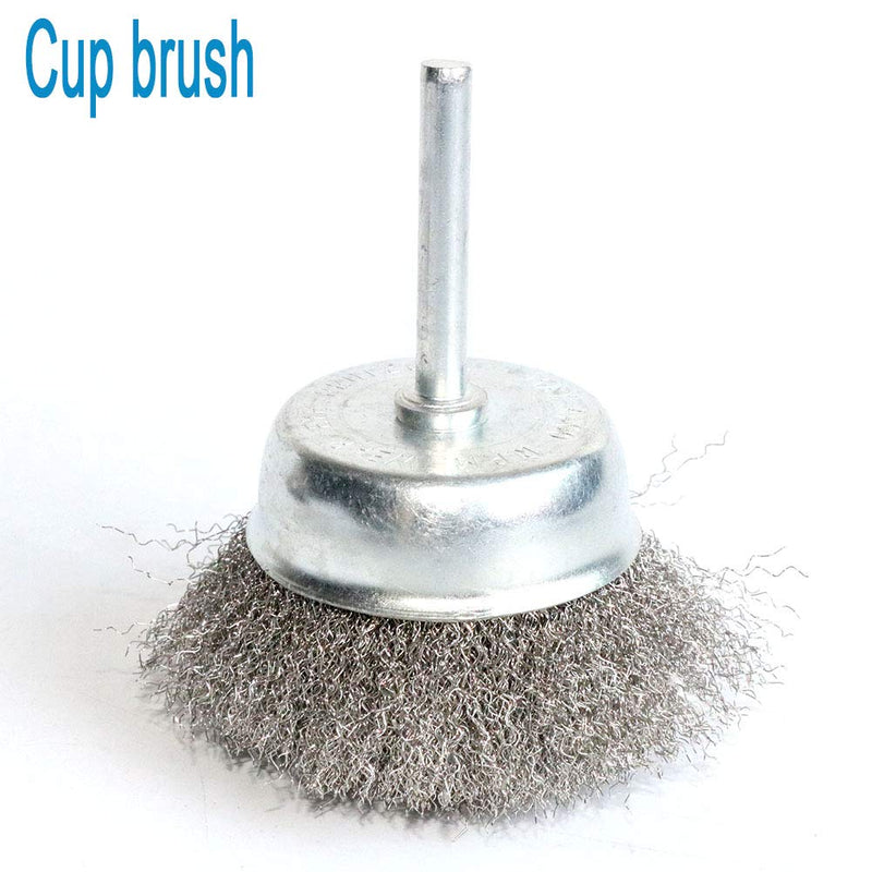 FPPO Stainless Steel Wire Wheel Brush & Crimped Cup Brush Kit for Drill,Fine Wire Diameter 0.0059 Inch,for Rotary Tool with 1/4-Inch Shank,Removal of Rust,deburring,paint (7pcs) - NewNest Australia