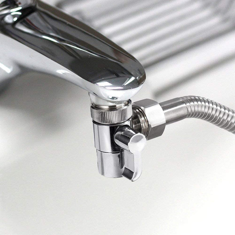 Polished Chrome Brass Sink Valve Diverter Faucet Splitter for Kitchen,Handheld Showerhead or Bathroom Sink Faucet Replacement Part Faucet to Hose Adapter Splitter Part M22 X M24 - NewNest Australia