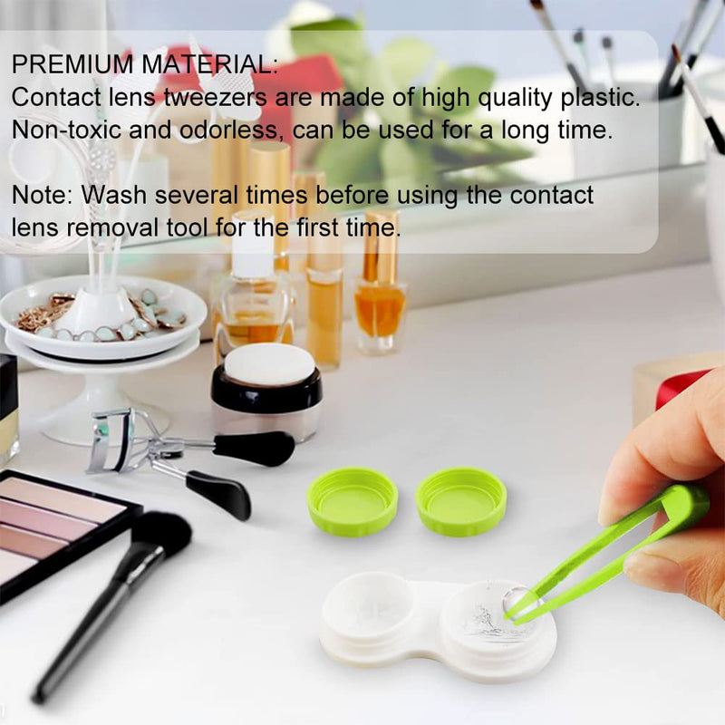 Contact Lens Tweezers, Contact Lens Aid For Inserting, Contact Lens Suction Cup, Silicone Contact Lens Remover, Pack Of 2 Contact Lens Insert Remover With Storage Case (Green) - NewNest Australia