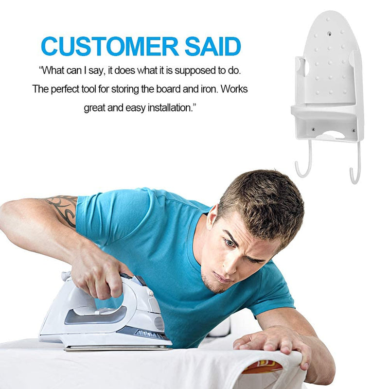 Ironing Board Hanger Wall Mount Iron Hanger Ironing Board Rack Electric Iron Holder Household Bathroom Shelf - for Max 5 inch Width - NewNest Australia