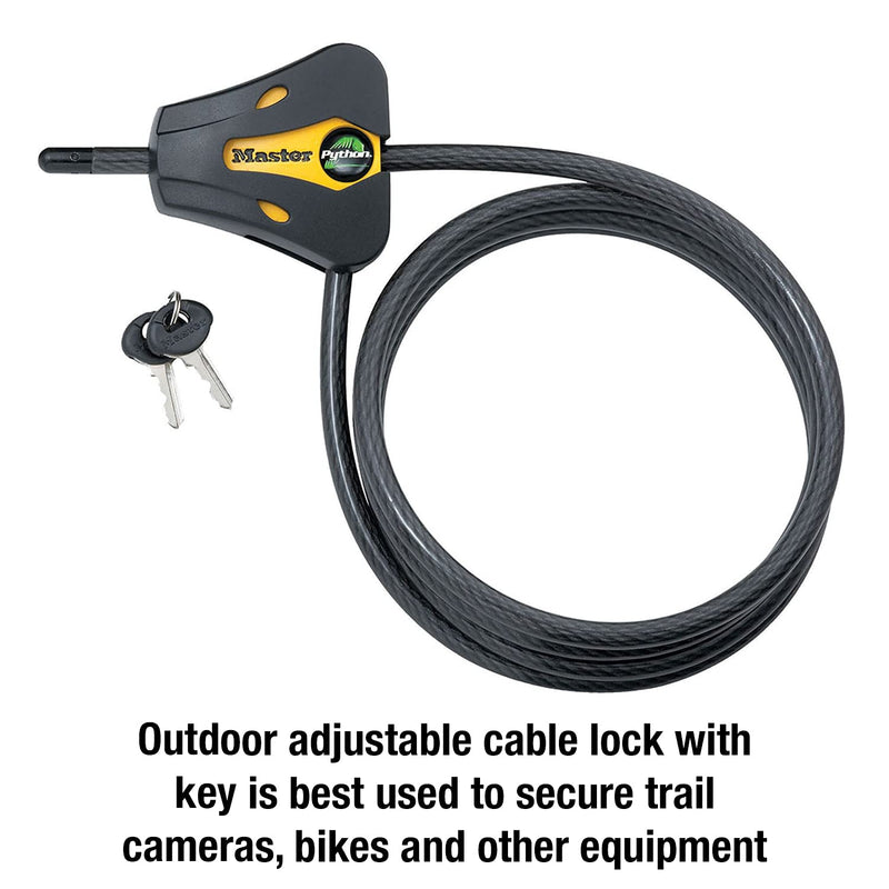 Master Lock 8419DPF Python Cable Lock with Key, 1 Pack Black and Yellow - NewNest Australia