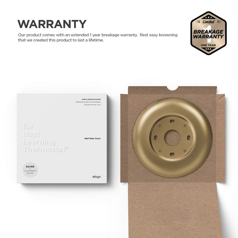 elago Wall Plate Cover Designed for Google Nest Learning Thermostat (Brass) - Compatible with Nest Learning Thermostat 1st/2nd/3rd Generation, Not compatible with 2020 models [US Patent Registered] Brass - NewNest Australia