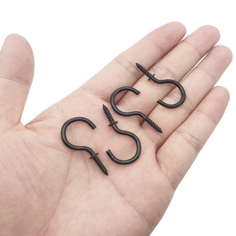 120 Pcs 1 Inch Screw-in Hooks Nickel Plated Metal Cup Hooks, Ceiling Hooks Black - NewNest Australia