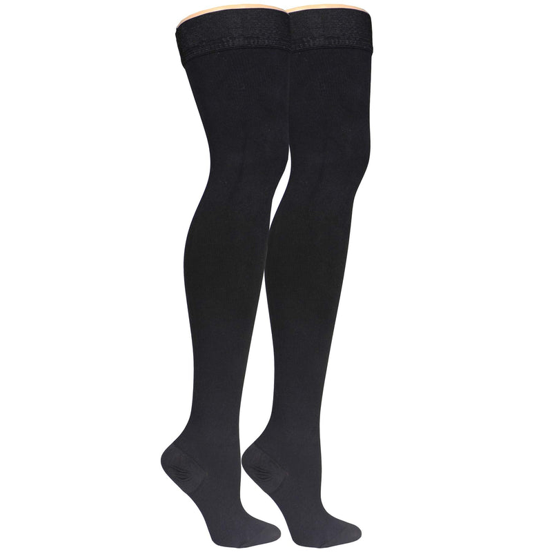 Truform Compression Socks, 20-30 mmHg, Men's Dress Socks, Thigh High Over Knee Length, Black, Small Small (1 Pair) - NewNest Australia