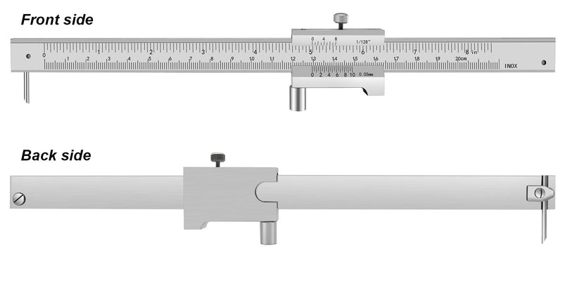 ZLKSKER Parallel Crossed Caliper 0-20cm (0-8 inch) with 2 Carbide Scriber/Needle, Stainless Steel Vernier Calipers, Marking Gauge, Marking Tool - NewNest Australia