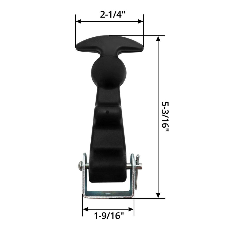 QWORK 2Packs 4.7 inch T-Handle Draw Latches with Brackets, Rubber Flexible Hood Catch t-Handle Hasp, for Tool Box, Hood, Vehicle Engine 2 Pack - NewNest Australia