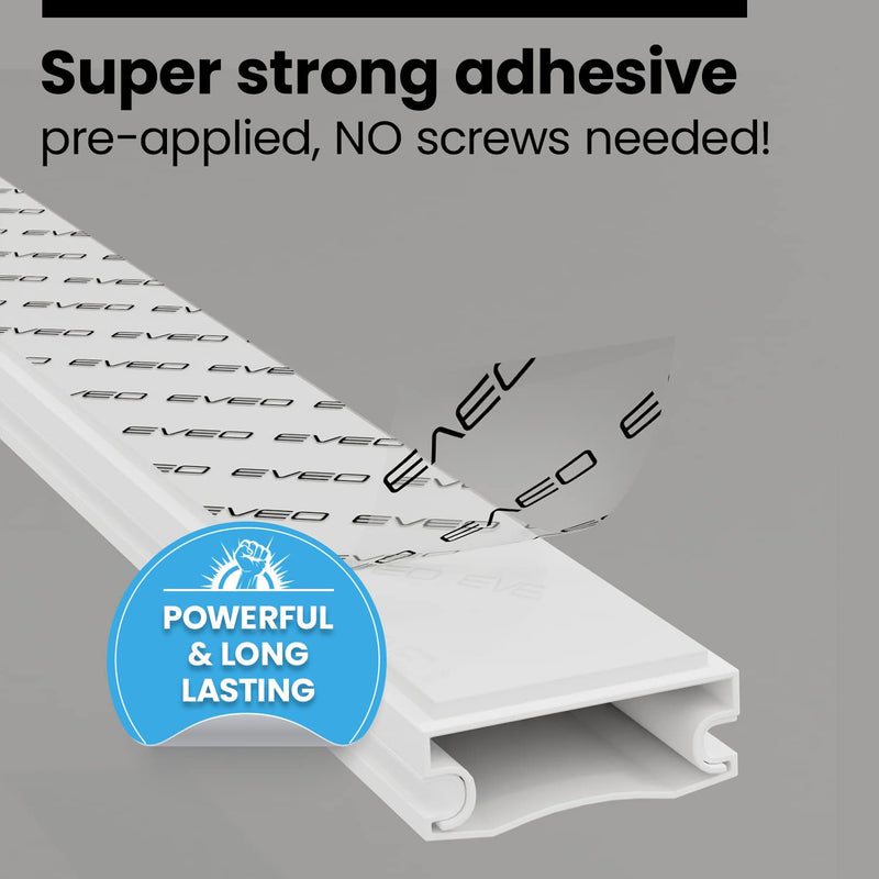TV Cord Hider Kit -34" Cable Management Cord Cover Wall Wire Hider | Wire Covers for Cords, Cable Concealer, Cable Raceways, TV Cable Hider Wall Kit, Wall Mounted TV Cable Covers -1.1"W*0.55"H*17"L*2 1 Pack (34") White - NewNest Australia