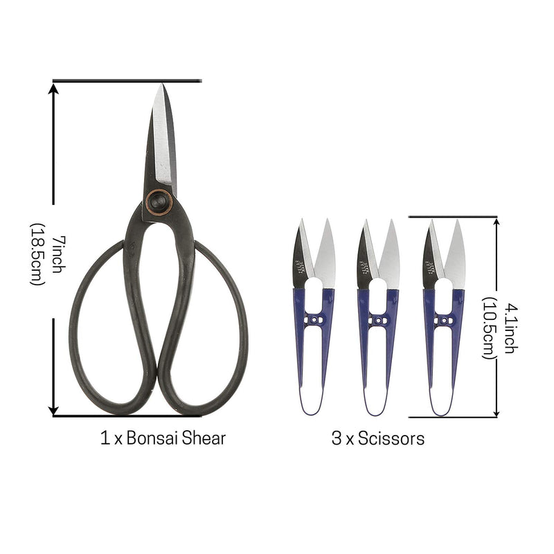 ZELARMAN Bonsai Pruning Scissors Set-Include 7" Black Bonsai Shear and 4" Mini Bonsai Pruning Scissors for Trimming Buds,Leaves & Small Branches - NewNest Australia