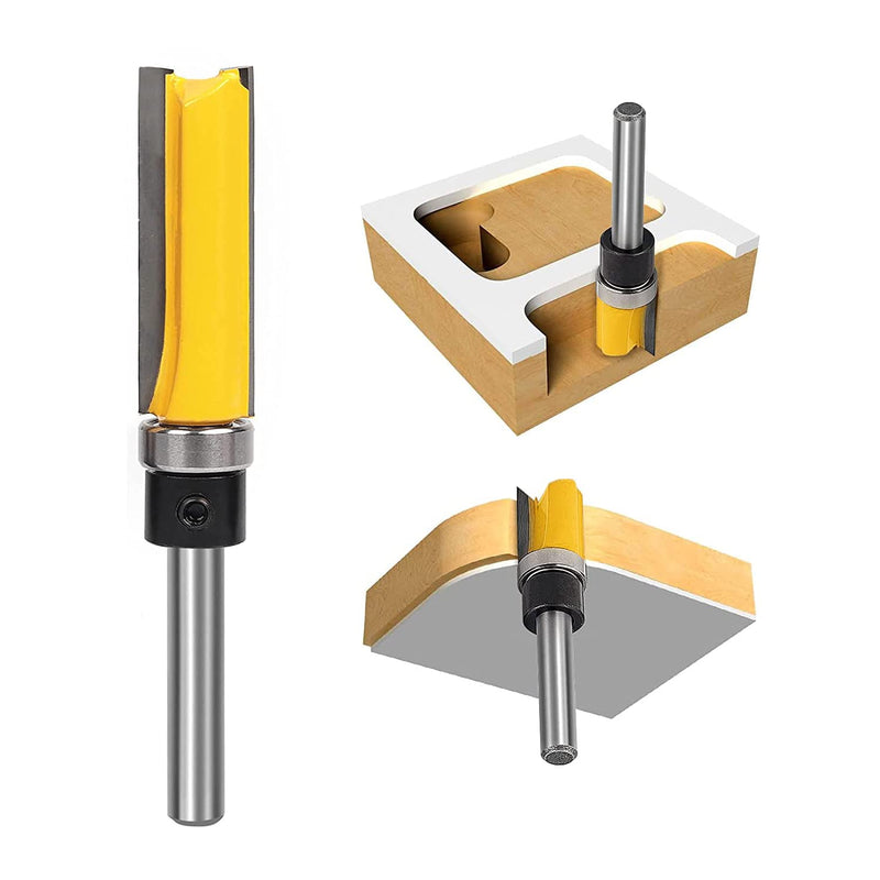 TOOLDO 4 Pcs 1/4 Inch Shank Pattern Flush Trim Router Bit Set Cutting Length 1/2", 3/4", 1", 1-1/2" - NewNest Australia