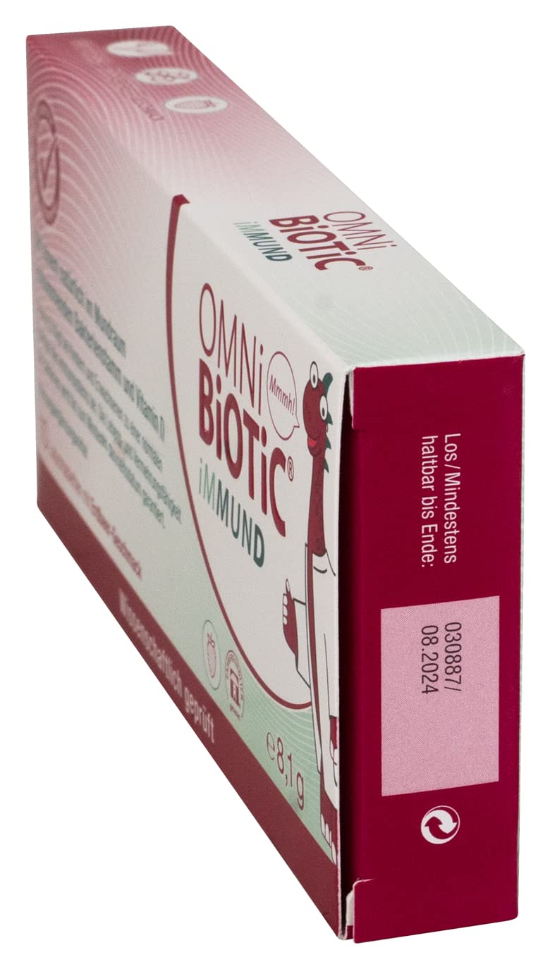 Omni Biotic Immund | 10 Lozenges | 1 Bacterial Strain | 1 Billion Germs Per Lozenge | With Vitamin D | Vegetarian | Sugar Free | For Daily Use | Also For Children | Strawberry Flavor 1 Piece (Pack Of 10) - NewNest Australia