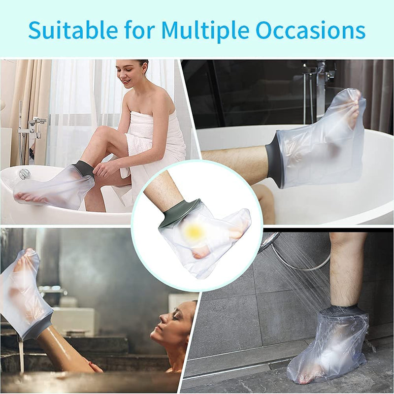 EVERCRYO Adult Waterproof Foot Cast Cover for Shower Bath - Reusable Cast and Bandage Protector - Waterproof Protection for Broken Foot, Ankle (Gray) Adult Ankle - NewNest Australia