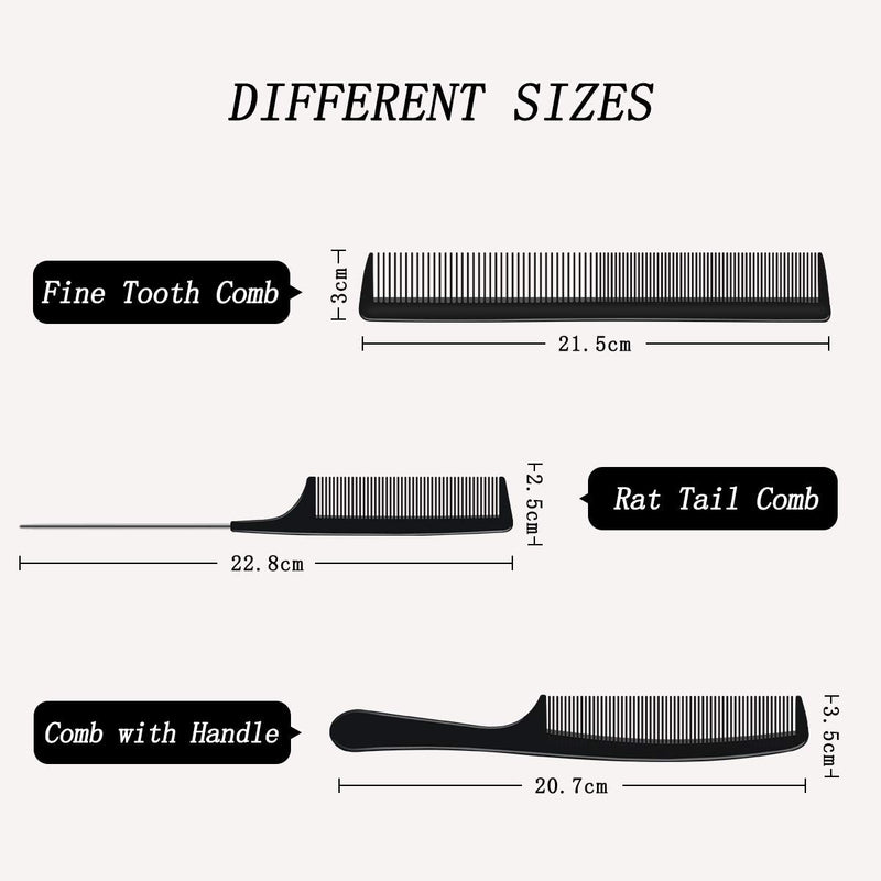 URAQT Hairdressing Combs Set, 3pcs Hair Combs Hair Brushes, Pin Tail Comb, Anti Static Fine Tooth Cutting Comb Professional Salon Styling Comb Fine Tooth Comb Set - NewNest Australia