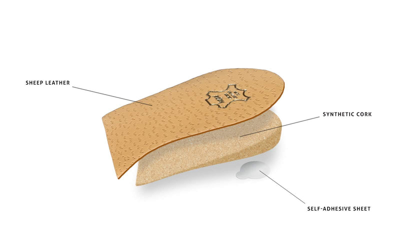 1 x Heel Raise, Heel Lift Elevator, Heel Pad, Orthotic Wedge, Many Widths and Heights, Leather Cover, Kaps Topmed Plus, Supplied to NHS, 1 Piece (Height 15 mm / 0.6 inch - Size L) height 15 mm / 0.6 inch - size L - NewNest Australia