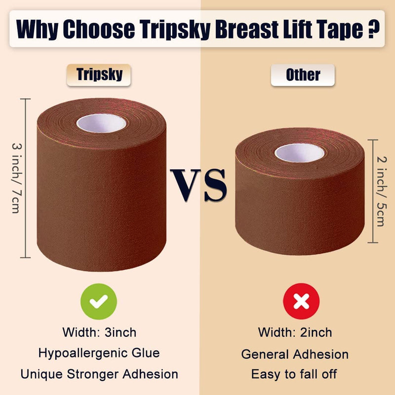 XL Breast Lift Tape, BoobTape for Large Breasts,Body Tape for Fashion,Athletic Tape, Boobytape &NippleCover for A-G(DD)Cup Brown - NewNest Australia