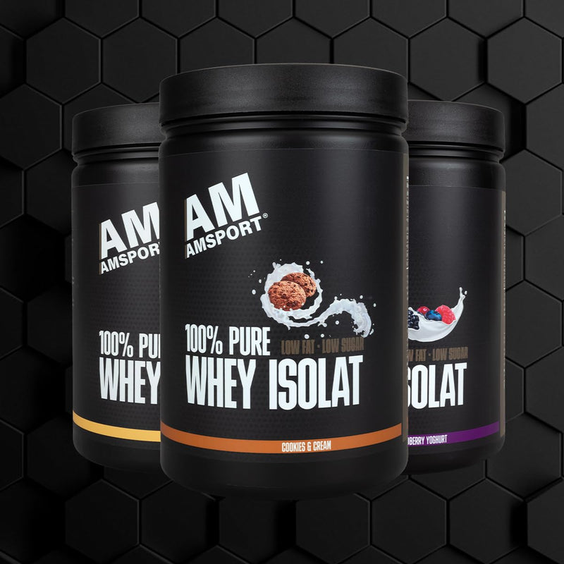 Amsport High Premium Whey Protein, Cookies & Cream, 700 G, High-Quality Protein Powder With Low Sugar And Low Fat, Protein Powder For Muscle Building And Muscle Preservation, Whey Isolate - NewNest Australia