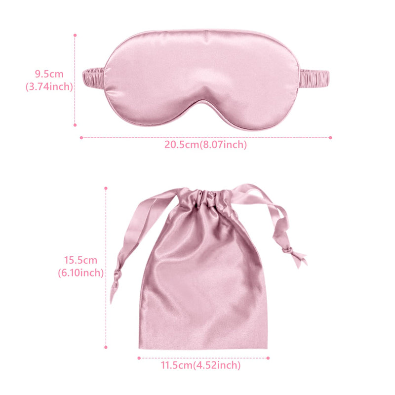 Sleep Mask for Women Men, Silk Eye Mask Super Soft Eye Masks with Adjustable Elastic Strap Both Sides Blackout with Cloth Bag for Travel Yoga Nap Meditation Y4-SMZGYZ(Pink) Pink - NewNest Australia