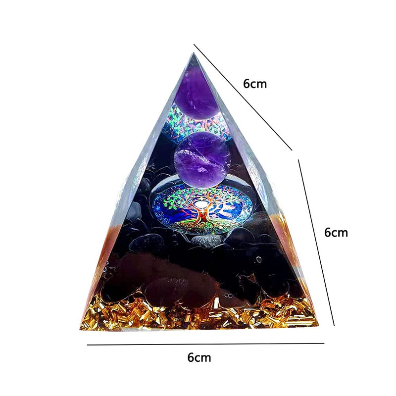 ycyingcheng Pyramid Ogan Crystal Energy Tower Nature Reiki Chakra Crushed Stone, Crystal Orgone Pyramid Crystal Pyramid Stone of Courage Healing Throat Chakra Stress Relaxation F - NewNest Australia