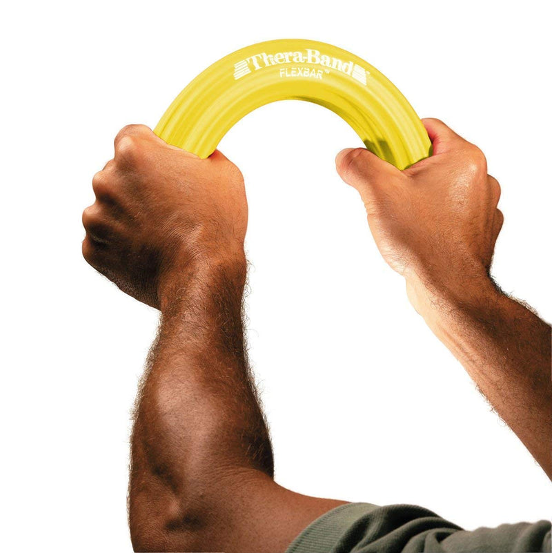 THERABAND FlexBar, Tennis Elbow Therapy Bar, Relieve Tendonitis Pain & Improve Grip Strength, Resistance Bar for Golfers Elbow & Tendinitis, Yellow, Extra Light, Beginner - NewNest Australia
