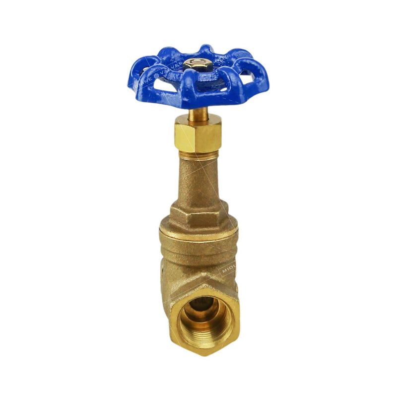 Midline Valve I44U256 Long Bonnet Gate Valve with Wheel Handle, Heavy Duty, Lead Free, Water Shutoff 3/4 in. FIP Connections, Cast Brass Single Pack 3/4 in. - NewNest Australia