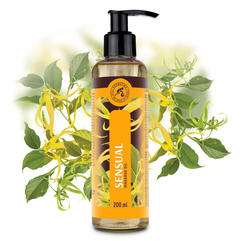 Sensual Massage Oil 200 Ml - 100% Natural Ylang Ylang Oil & Jojoba Oil - Wonderful Fragrance - Sensual Partner Massage - Natural Cosmetics - Massage Oils For Excitement - NewNest Australia