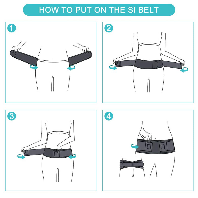 Yosoo Health Gear SI Joint Belt, Sacroiliac Belt Hip Support with Elastic Compression Strap, Sacroiliac Band Men and Women Back Brace for SI Joint, Pelvis, Hip, Groin, Lower Back (S/M) S/M - NewNest Australia