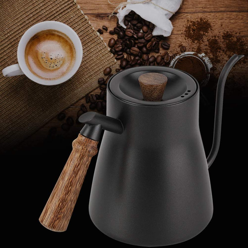 POEFT 850ML/28oz Coffee Kettle with Built In Thermometer Stainless Steel Gooseneck Coffee Pot Long Narrow Spout Coffee Pot with Insulated Wooden Ergonomic Handle 2# 850ml - NewNest Australia