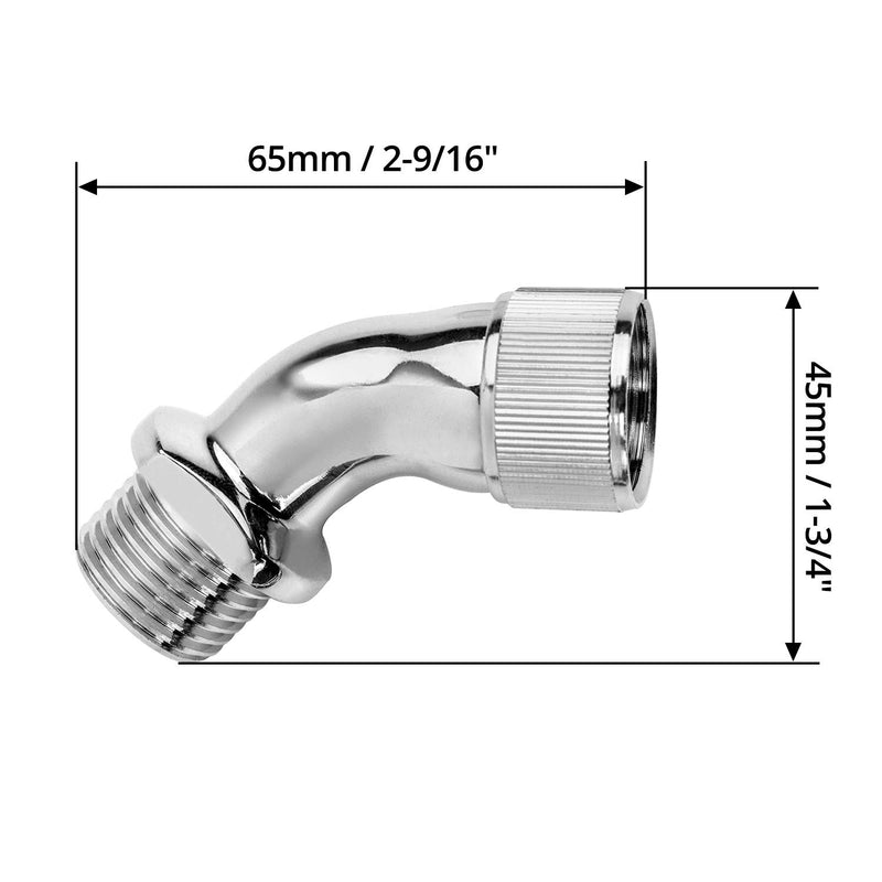 QWORK Elbow Adapter for Shower Head, Chrome Copper 1/2" Extender Connector - NewNest Australia