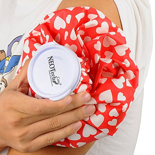 Neotech Care Ice Bag for Injuries, Swelling, Headache, Pain Relief, First Aid - Cold Pack Screw Top Lid - Reusable, Refillable & Waterproof Pouch/Bladder (20cm, Blue Design) 20cm - NewNest Australia