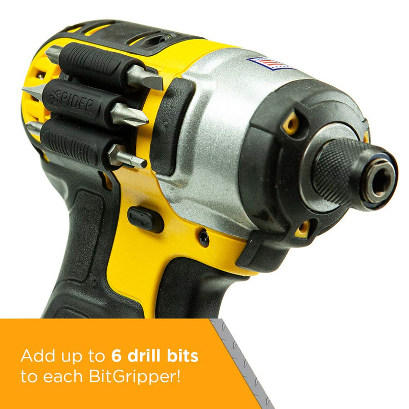 Spider Tool Holster - BitGripper v2 - PACK OF TWO - Carry up to six driver bits on the side of your power drill or driver! - NewNest Australia