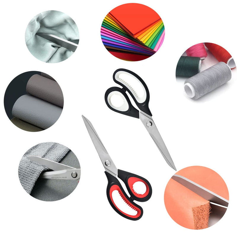 JISTL Craft Scissors Sharp Blades Fabric Scissors Rubber Soft Grip Handle Multipurpose Scissors Suitable for Sewing/Arts/Crafts/Office/School and Home (Grey 1Pcs) Grey 1Pcs - NewNest Australia