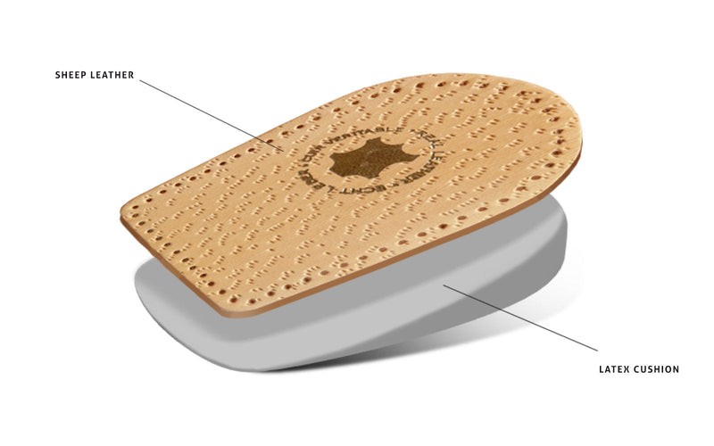 Heel Cushion Inserts - Heel Inserts Or Cups - Vegetable Tanned Leather And Soft Latex - Self Adhesive Bottom - Kaps Elflex - All Sizes - 1 Pair (Women / Uk 5-7) - NewNest Australia
