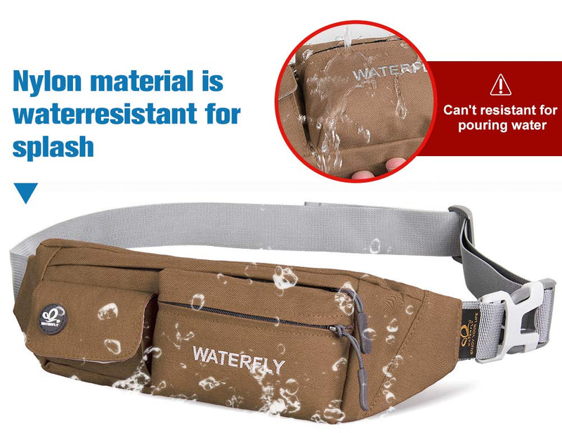 WATERFLY Fanny Pack for Women Men Water Resistant Small Waist Pouch Slim Belt Bag with 4 Pockets for Running Travelling Hiking Walking Lightweight Crossbody Chest Bag Fit All Phones Yellow - NewNest Australia