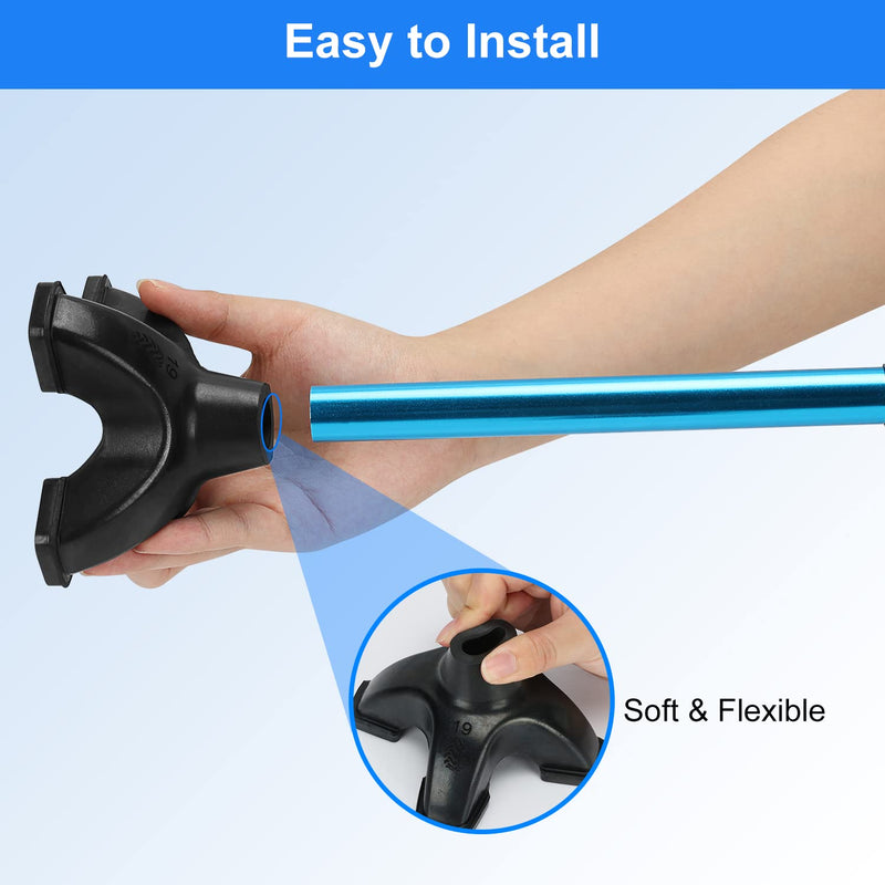 supregear Rubber Cane Tip with 4 Prong, 19 mm Quad Rubber Cane Tip Replacement Non-Slip Self Standing Cane Foot for Walking Cane Crutch Folding Cane Accessory, 1 Pack - NewNest Australia