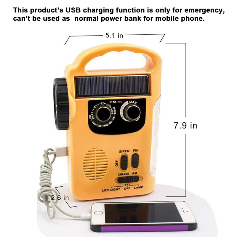 HOSHINE Multi-Functional 4-Way Powered LED Camping Lantern & Flashlight with AM/FM Radio & Cell Phone Charger, Color Yellow - NewNest Australia