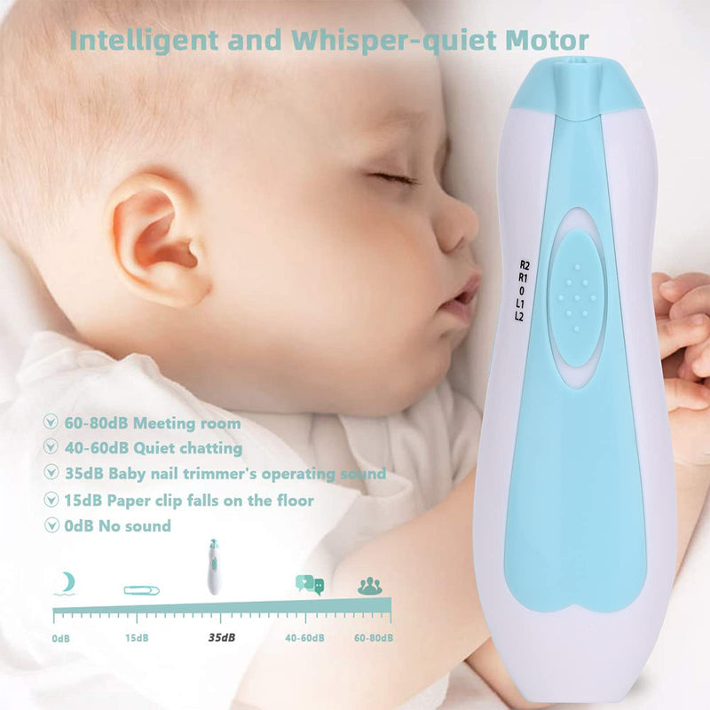 Baby Nail Clipper,Electric Baby Nail Trimmer,Toes Fingernails Care Trimmer with LED Light for Newborn,Kids and Adults(Blue) - NewNest Australia