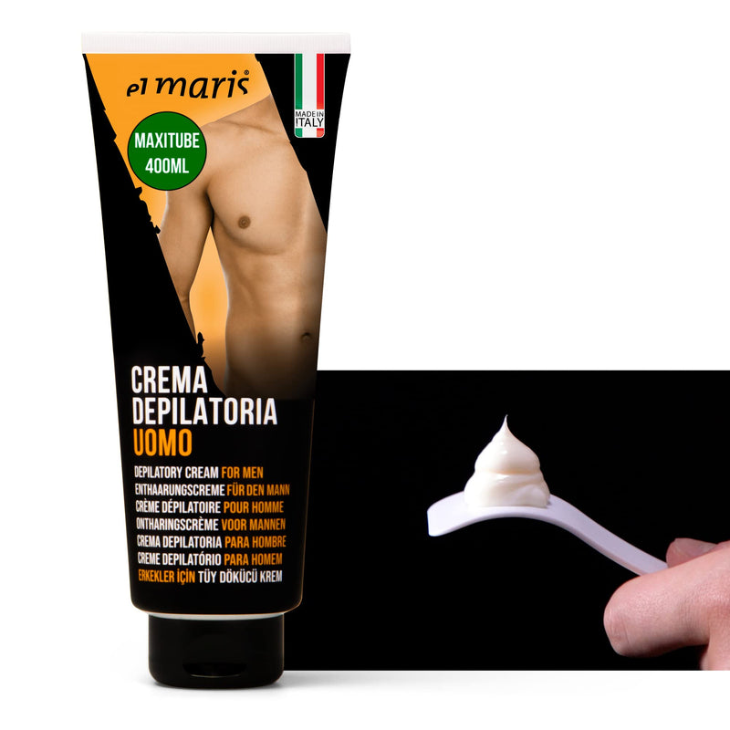 Elmaris - Hair Removal For Men: Intimate Areas And Body - Xxl Format 400 Ml - Ultra-Fast, Safe - Gentle With Shea Butter And Bisabolol - Hair Removal Cream, 1 - NewNest Australia