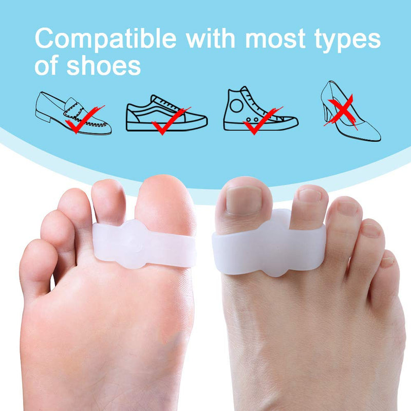 Welnove Pack of 12 Bunion Corrector, Toe Separators with 2 Loops, Big Toe Spacer Suitable for Bunion and Overlap Toe (White) - NewNest Australia